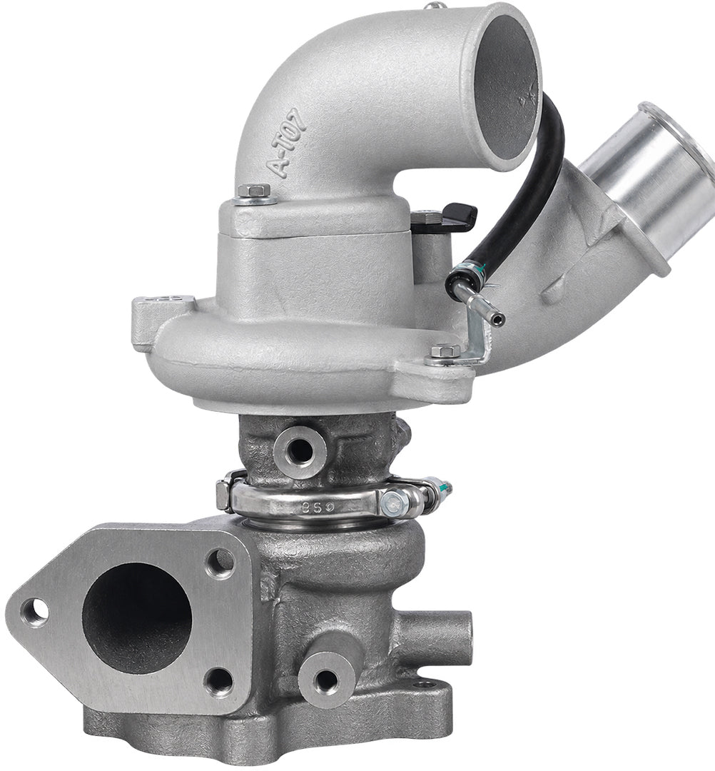 AT-4A750 TD03 turbocharger hose-clamp outlet view