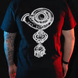 CCT Turbo T-Shirt - Turbo Schematics Print - Black T-Shirt With White Print
